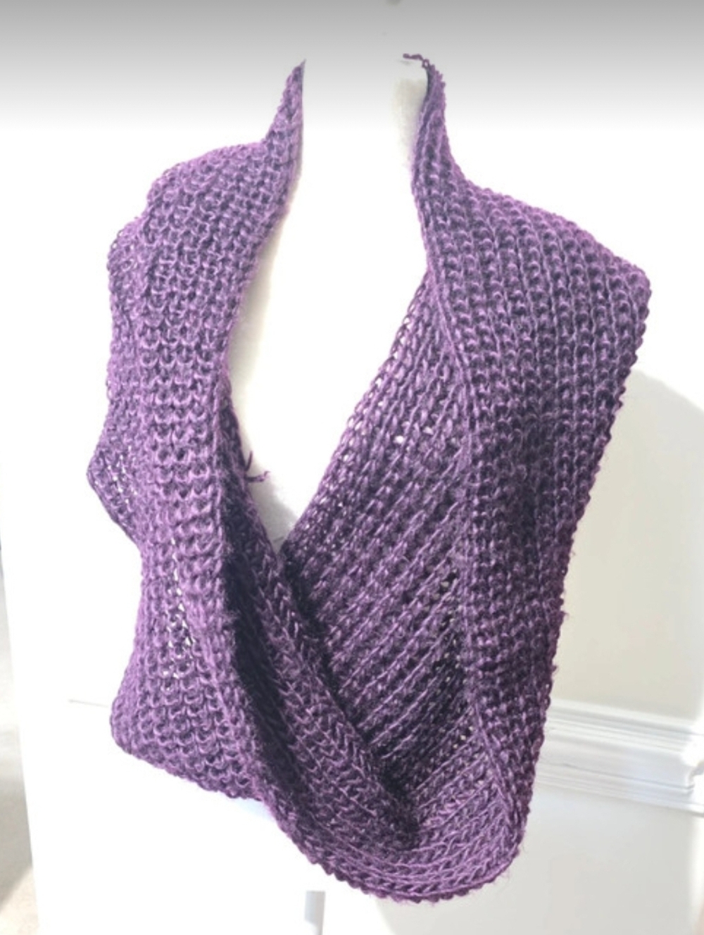 Purple Infinity Knit Scarf